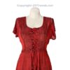 Short Sleeves Victorian Style Corset Dress with Lace & Floral Threadwork - Image 10