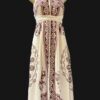 Scarf Dress with Belt around the Waist and Batik Print & Embroidery, One Size Fits Most - Image 8