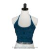 Bikini Top/ Rayon Halter Neck Embroidery and Fringe Crop Top with Tie in the Back, 1 Size Fits Most - Image 46