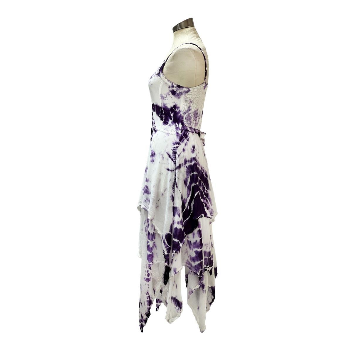 2 Layer Tie Dye Handkerchief Dress with Front Corset & Adjustable Straps - Image 11