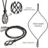 Boho-Style Woven Rope Cord Crystal Cage Necklace Holder: Your Perfect Talisman Display - Image 5