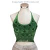 Bikini Top/ Rayon Halter Neck Embroidery and Fringe Crop Top with Tie in the Back, 1 Size Fits Most - Image 24