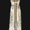 Scarf Dress with Belt around the Waist and Batik Print & Embroidery, One Size Fits Most - Image 2