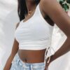 Side Adjustable Crop Top Ribbed Fabric 95% Cotton, 5% Spandex - Image 4