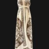 Scarf Dress with Belt around the Waist and Batik Print & Embroidery, One Size Fits Most - Image 4